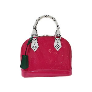 LOUIS VUITTON Alma Vernis Pink Handbag Shoulder Bag Strap Summer